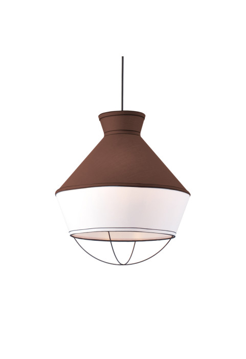 ПЕНДЕЛ 3ΧΕ27 ПЛАТ КАФЯВ + БЯЛ Φ45ΧΗ120CM