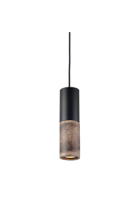 NETTO PENDANT LUMINAIRE 1XGU10 BROWN CLAY + METALLIC BLACK Φ10ΧΗ120CM PLACEBO