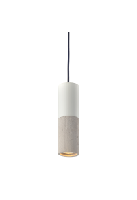 NETTO PENDANT LUMINAIRE 1XGU10 GREY CLAY + METALLIC WHITE Φ10ΧΗ120CM PLACEBO