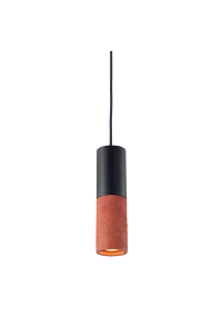^ PHASING OUT PENDANT LUMINAIRE 1XGU10 MAROON CLAY + METALLIC BLACK Φ10ΧΗ120CM PLACEBO
