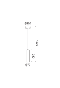 ^ PHASING OUT PENDANT LUMINAIRE 1XGU10 MAROON CLAY + METALLIC BLACK Φ10ΧΗ120CM PLACEBO