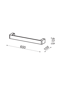 АПЛИК ЛЕД 12W 3000K СИВ АЛУМИН 60Χ6,4Χ10,5CM FOGA