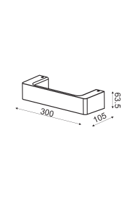 АПЛИК ЛЕД  6W 3000K ЗЛАТЕН АЛУМИН 30Χ6,4Χ10,5CM FOGA
