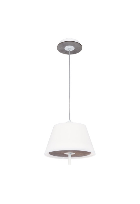 ПЕНДЕЛ 1ΧE27 ЦВЯТ ЦИМЕНТ MDF+БЯЛО АЛУМИН+ ПЛАТ+ Φ28ΧΗ80CM