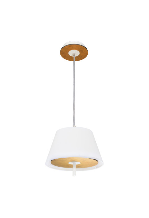 ПЕНДЕЛ 1ΧE27 АНТИКЕ МЕСИНГ MDF+ БЯЛО АЛУМИН+ПЛАТ  Φ39XH80CM