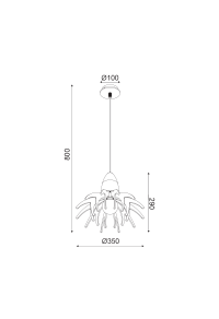 ПЕНДЕЛ 1ΧE27 ЦВЯТ ТЪМНО ДЪРВО MDF+БЯЛО МЕТАЛНО Φ35XH80CM ALPS