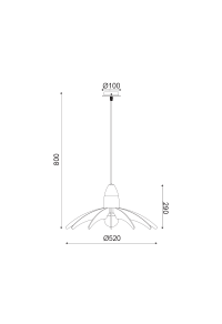 ПЕНДЕЛ 1ΧE27 ЦВЯТ ТЪМНО ДЪРВО MDF+БЯЛО МЕТАЛНО  Φ50XH80CM ALPS
