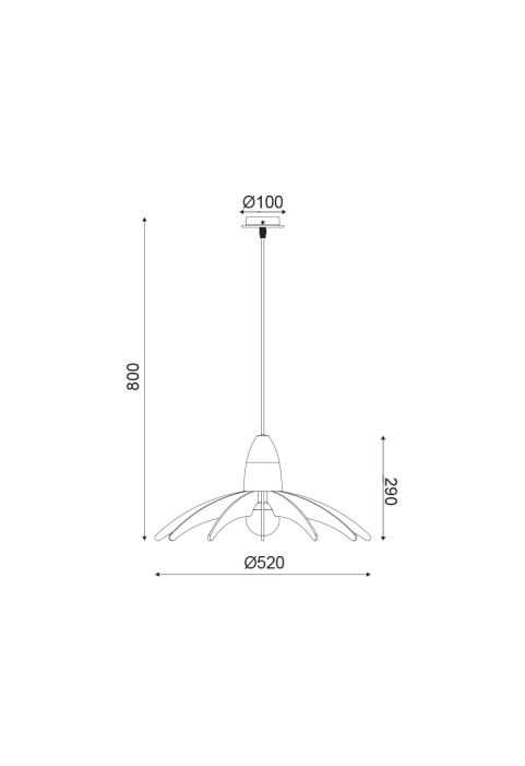 ПЕНДЕЛ 1ΧE27 ЦВЯТ ТЪМНО ДЪРВО MDF+БЯЛО МЕТАЛНО  Φ50XH80CM ALPS