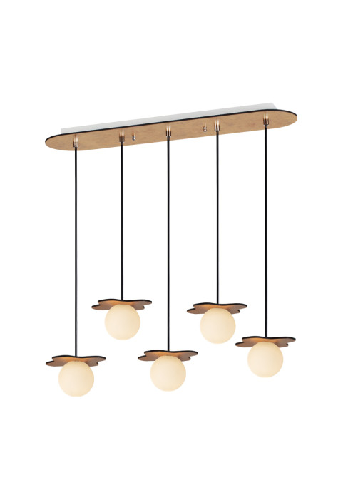 ПЕНДЕЛ 5ΧG9 АНТИКЕ МЕСИНГ MDF+ БЯЛО СТЪКЛО 63Χ15ΧΗ60CM