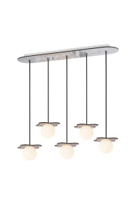ПЕНДЕЛ 5ΧG9 АНТИКЕ ПАЛ ДЪРВО MDF+ БЯЛО СТЪКЛО  63Χ15ΧΗ60CM