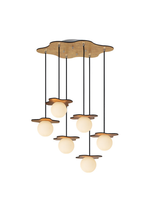 ПОЛИЛЕЙ 6ΧG9 АНТИКЕ МЕСИНГ MDF+ БЯЛО СТЪКЛО 42Χ30ΧΗ60CM