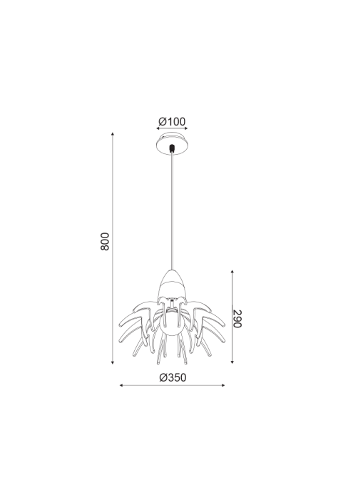 ПЕНДЕЛ 1ΧE27 ЦВЯТ ТЪМНО ДЪРВО MDF+БЯЛО МЕТАЛНО Φ45XH80CM ALPS
