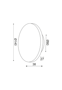 ПЛАФОН/АПЛИКА ЛЕД  5W 3000Κ ЧЕРНО  MDF КРЪГ Φ14ΧΗ3,6CM ECLIPSE