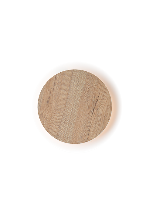 АПЛИК ЛЕД  10W 3000Κ ЦВЯТ СВЕТЛО ДЪРВО MDF КРЪГ Φ22XH3,6CM ECLIPSE