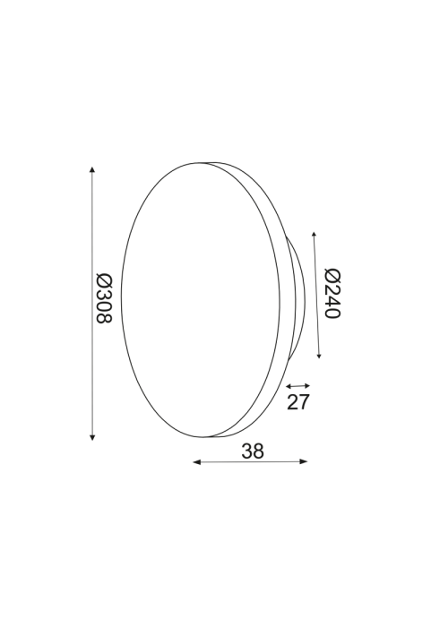 АПЛИК ЛЕД 15W 3000Κ ЧЕРНО  MDF КРЪГ  Φ30ΧΗ3,6CM ECLIPSE