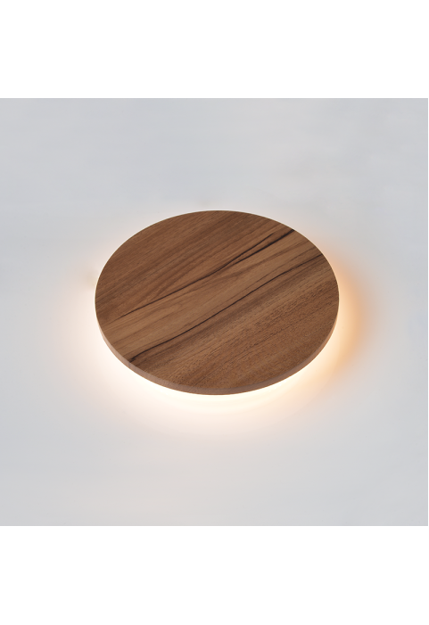АПЛИК ЛЕД 15W 3000Κ ЦВЯТ ТЪМНО ДЪРВО MDF КРЪГ  Φ30XH3,6CM ECLIPSE