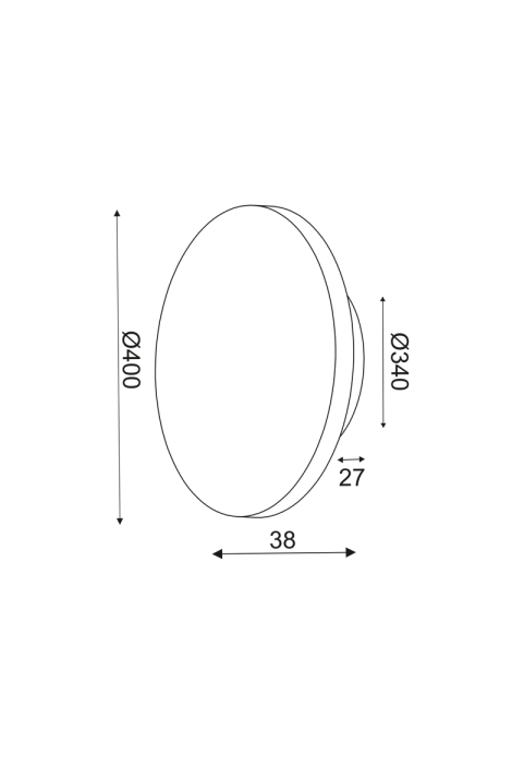 АПЛИК ЛЕД   24W 3000Κ  ЦВЯТ ЦИМЕНТ  MDF КРЪГ Φ40ΧΗ3,6CM ECLIPSE
