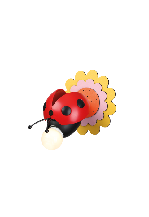NETTO WALL LUMINAIRE 1XE27 RED METAL+PLASTIC+MDF BEE 15Χ20X15CM BEES