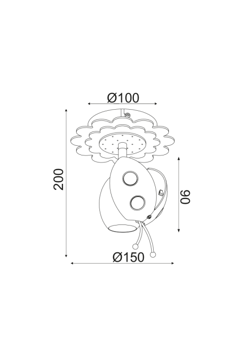 NETTO WALL LUMINAIRE 1XE27 RED METAL+PLASTIC+MDF BEE 15Χ20X15CM BEES