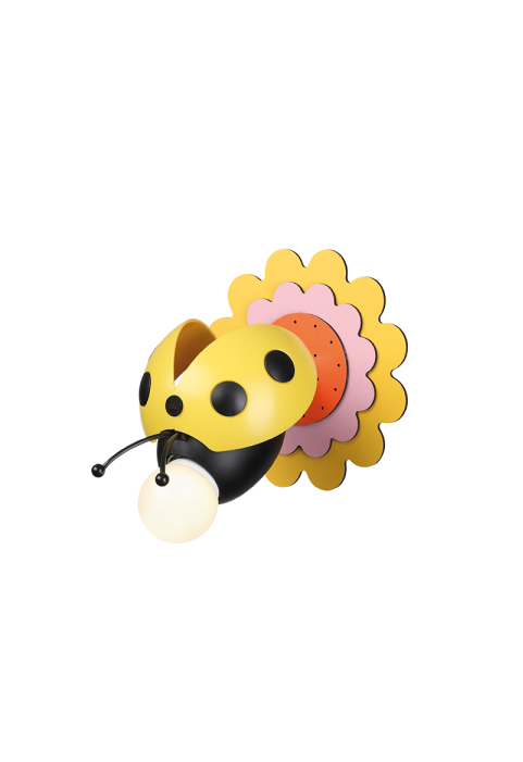 NETTO WALL LUMINAIRE 1XE27 YELLOW METAL+PLASTIC+MDF BEE 15Χ20X15CM BEES