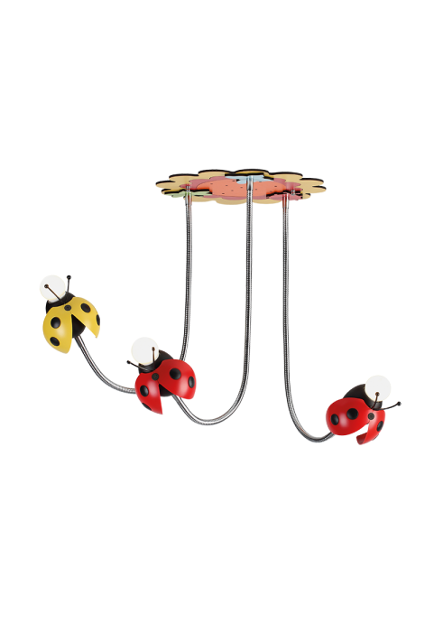 NETTO PENDANT LUMINAIRE 3XE27 MULTICOLOR METAL+PLASTIC+MDF BEE Φ23ΧH75CM BEES