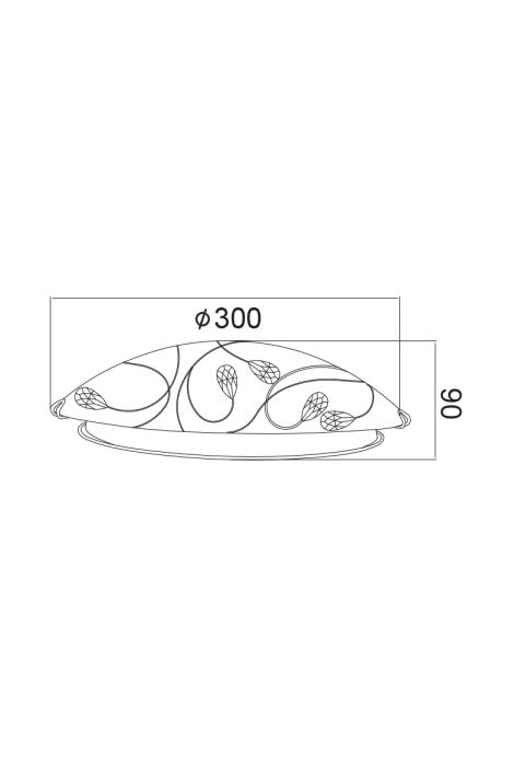 ПЛАФОНИЕРА С КРИСТАЛ Φ30CM 2ΧΕ27 ANYA