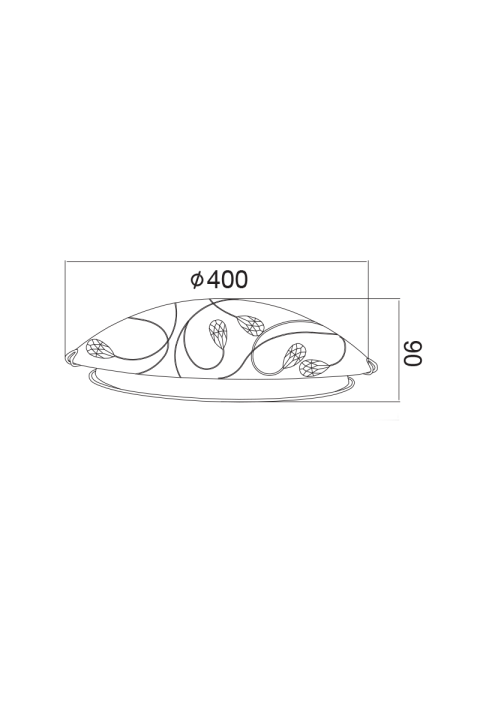 ПЛАФОНИЕРА С КРИСТАЛ Ф40CM 3ΧΕ27 ANYA