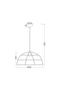 ПЕНДЕЛ PROMETHEUS / HANGING F/S 1XE27 METAL MESH BLACK Φ40XH120CM PROMETHEUS
