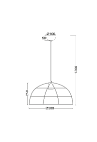 ПЕНДЕЛ  PROMETHEUS / HANGING F/S 1XE27 METAL MESH BLACK Φ50XH120CM PROMETHEUS
