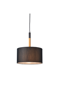 ПЕНДЕЛ YASMINE / PENDANT LAMP 1XE27 BLACK METAL WOODEN BASE/SHADOW Φ25XH120CM YASMINE