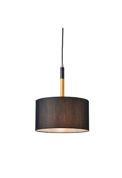 ПЕНДЕЛ YASMINE / PENDANT LAMP 1XE27 BLACK METAL WOODEN BASE/SHADOW Φ25XH120CM YASMINE