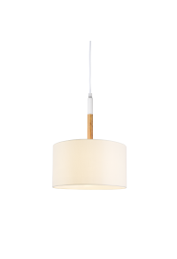 ПЕНДЕЛ YASMINE / PENDANT LAMP 1XE27 WHITE METAL WOODEN BASE/SHADOW Φ25XH120CM YASMINE