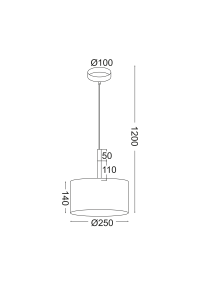ПЕНДЕЛ YASMINE / PENDANT LAMP 1XE27 WHITE METAL WOODEN BASE/SHADOW Φ25XH120CM YASMINE