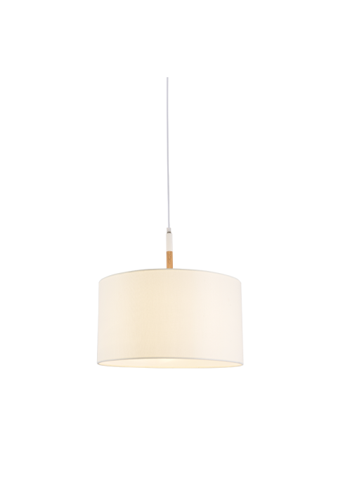 ПЕНДЕЛ YASMINE / PENDANT LAMP 1XE27 WHITE METAL WOODEN BASE/SHADOW Φ40XH120CM YASMINE