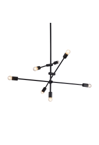 ПОЛИЛЕЙ  7ΧΕ27 ЧЕРНО МЕТАЛНО Φ80ΧΗ130CM LUTHER