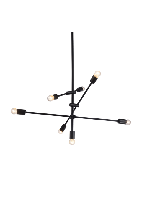 ПОЛИЛЕЙ  7ΧΕ27 ЧЕРНО МЕТАЛНО Φ80ΧΗ130CM LUTHER