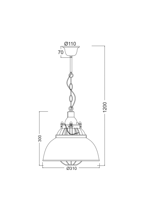 ПЕНДЕЛ 1ΧΕ27 ЧЕРНО МЕТАЛНО +СТЪКЛО Φ31ΧΗ120C SEGA