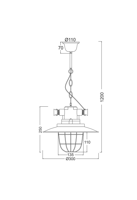 ПЕНДЕЛ 1ΧΕ27 ЧЕРНО МЕТАЛНО +СТЪКЛО Φ30ΧΗ120C DRILL