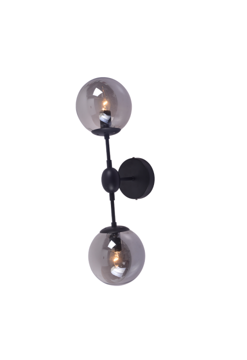 АПЛИК BOMBAY / WALL-MOUNTED 2X14 BLACK METALLIC + TINT GLASS BOMBAY