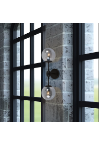 АПЛИК BOMBAY / WALL-MOUNTED 2X14 BLACK METALLIC + TINT GLASS BOMBAY