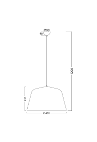 ПЕНДЕЛ 1ΧΕ27 ЧЕРНО МЕТАЛНО Φ40ΧΗ120CM PALLADA