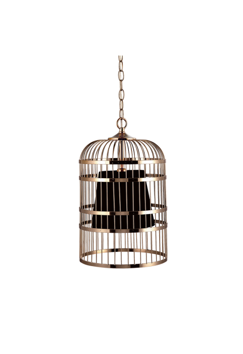 NETTO PENDANT 1XE14 METALLIC BRASS+BLACK SHADE Φ25ΧΗ120CM HECTOR