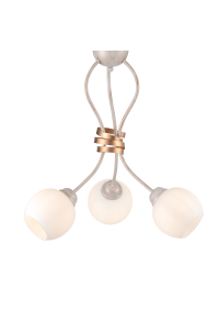ПОЛИЛЕЙ ACA LIGHTING / CEILING 3XE27 METAL PATINΑ WHITE GOLD+OPAL GLASS Φ48,5ΧΗ53CM FOYER