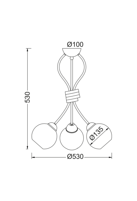 ПОЛИЛЕЙ ACA LIGHTING / CEILING 3XE27 METAL PATINΑ WHITE GOLD+OPAL GLASS Φ48,5ΧΗ53CM FOYER