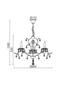 ПОЛИЛЕЙ ACA LIGHTING / 3XE14 METAL PATINΑ WHITE/BLACK+SHADE Φ68ΧΗ108CM SARDINIA