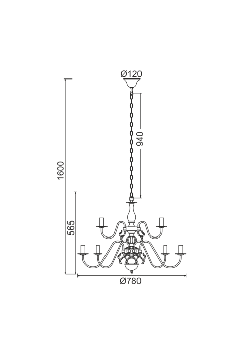 NETTO PENDANT 12XE14 METAL PATINΑ GOLD Φ78ΧH160CM VELVET