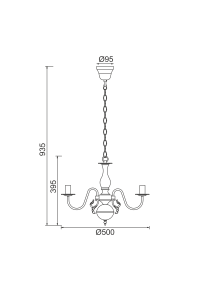 ПЕНДЕЛ 3XE14 METAL PATINΑ GOLD Φ50ΧH93,5CM VELVET