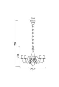NETTO PENDANT 5XE14 METAL PATINΑ GOLD Φ50ΧH93,5CM VELVET