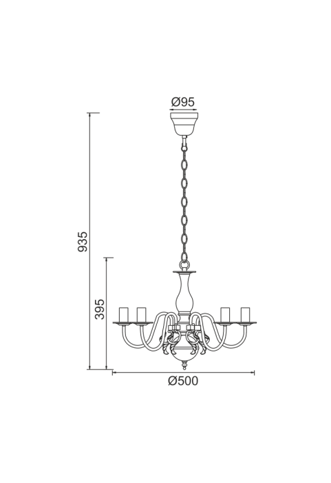 NETTO PENDANT 5XE14 METAL PATINΑ GOLD Φ50ΧH93,5CM VELVET