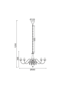 NETTO PENDANT 8XE14 METAL PATINΑ GOLD Φ69ΧH120CM VELVET